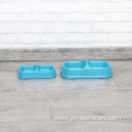 Double Plastic Bowls Puppy Food Cups Dog Bowl